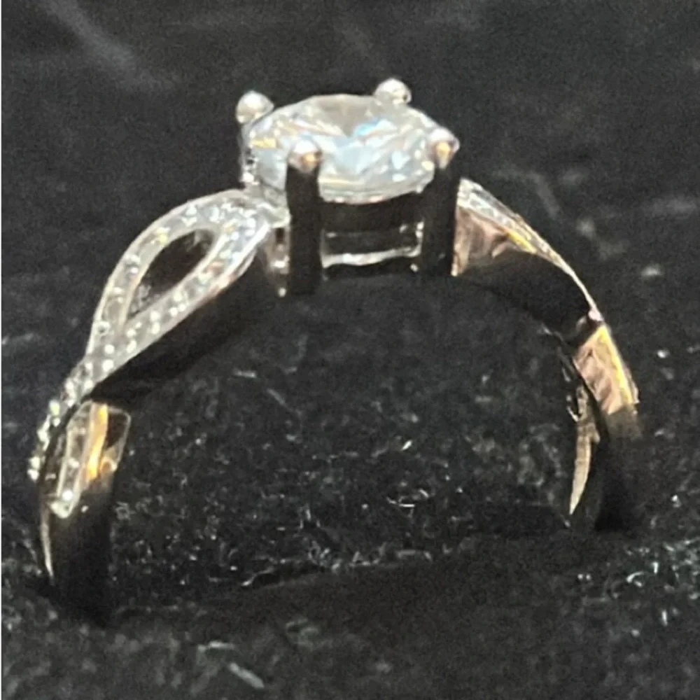 Cubic Zirconia Size 7 Silver-Tone Ring